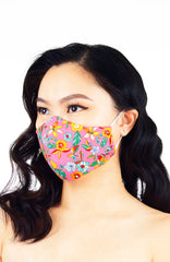 Island Escapade Pure Cotton Face Mask - Flamingo Pink