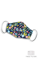 Island Escapade Pure Cotton Face Mask - Ocean Blue