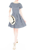 Isle Check It Out Flare Dress with Sleeves - Black