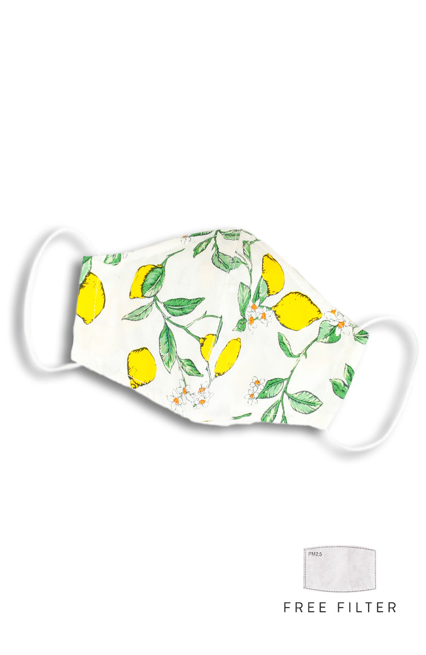 Italian Limoncello Pure Cotton Face Mask - Meringue