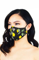 Italian Limoncello Pure Cotton Face Mask - Noir Black