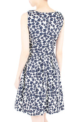 Japanese Anemone Flare Dress - White