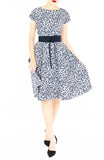 Japanese Fern Blooms Flare Tea Dress