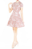 Japanese Plum Blossoms Cheongsam - Crepe Pink