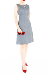 Japanese Shida Ferns Stella Dress - Midnight Blue