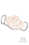 Japanese White Poppies Pure Cotton Face Mask - Crepe Pink