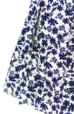 Japanese Fern Blooms Flare Dress – White