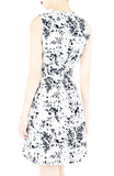 Japanese Plum Blossoms A-Line Button Down Dress - Winter White