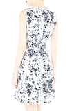 Japanese Plum Blossoms A-Line Button Down Dress - Winter White