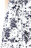 Japanese Plum Blossoms A-Line Button Down Dress - Winter White