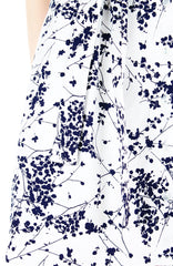 Japanese Plum Blossoms A-Line Button Down Dress - Winter White