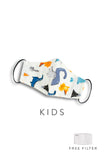 KIDS Dinosaur Kingdom Pure Cotton Face Mask - Chalk
