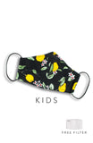 KIDS Italian Limoncello Pure Cotton Face Mask - Noir Black