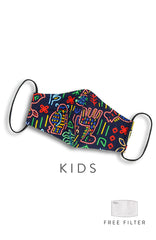 KIDS Tribal Neon Pure Cotton Face Mask