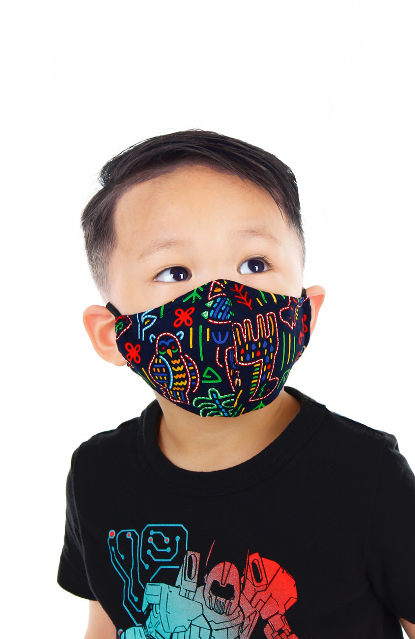 KIDS Tribal Neon Pure Cotton Face Mask