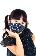 KIDS Unicorn Wonderland Pure Cotton Face Mask - Navy