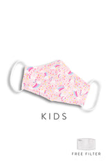 KIDS Unicorn Wonderland Pure Cotton Face Mask - Pink