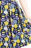 Kaleidoscope Ice Flakes Flare Dress - Night Blue