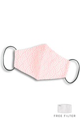 Kyoto Seigaiha Pure Cotton Face Mask - Sakura Pink