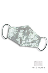 Lady Camellia Pure Cotton Face Mask - Grey Taupe