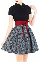 Lady Noir Peonies Cheongsam