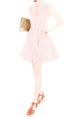 Lady Love Song Flare Dress with Wooden Buttons - Cream