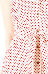 Lady Love Song Flare Dress with Wooden Buttons - Cream