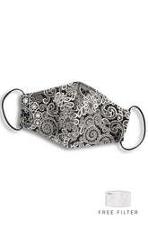 Ladylike Lace Pure Cotton Face Mask - Noir Black