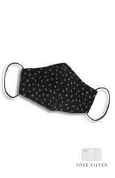 Leaf it to Luck Pure Cotton Face Mask - Noir Black