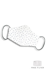 Leaf it to Luck Pure Cotton Face Mask - White Dove