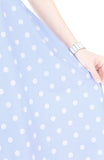 ‘Let’s Do The Polka’ Flare Midi Dress - Baby Blue