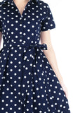 ‘Let’s Do The Polka’ Emma Two-way Shirtdress - Midnight Blue
