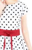 ‘Let’s Do The Polka’ Flare Tea Dress - White