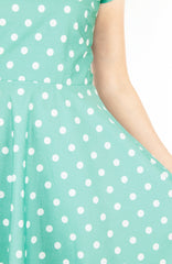 ‘Let’s Do The Polka’ Flare Tea Dress - Pistachio