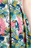 Let’s Fla-mingle Flare Dress with Short Sleeves - Ivory White