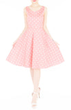 ‘Let’s Do The Polka’ Flare Midi Dress - Amaranth Pink