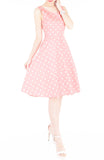‘Let’s Do The Polka’ Flare Midi Dress - Amaranth Pink