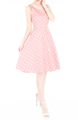 ‘Let’s Do The Polka’ Flare Midi Dress - Amaranth Pink