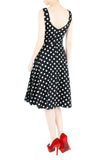 ‘Let’s Do The Polka’ Flare Midi Dress - Black