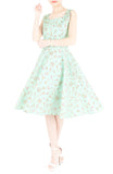 Lil’ French Patisserie Midi Flare Dress – Pastel Mint