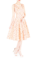 Lil’ French Patisserie Midi Flare Dress - Pastel Orange