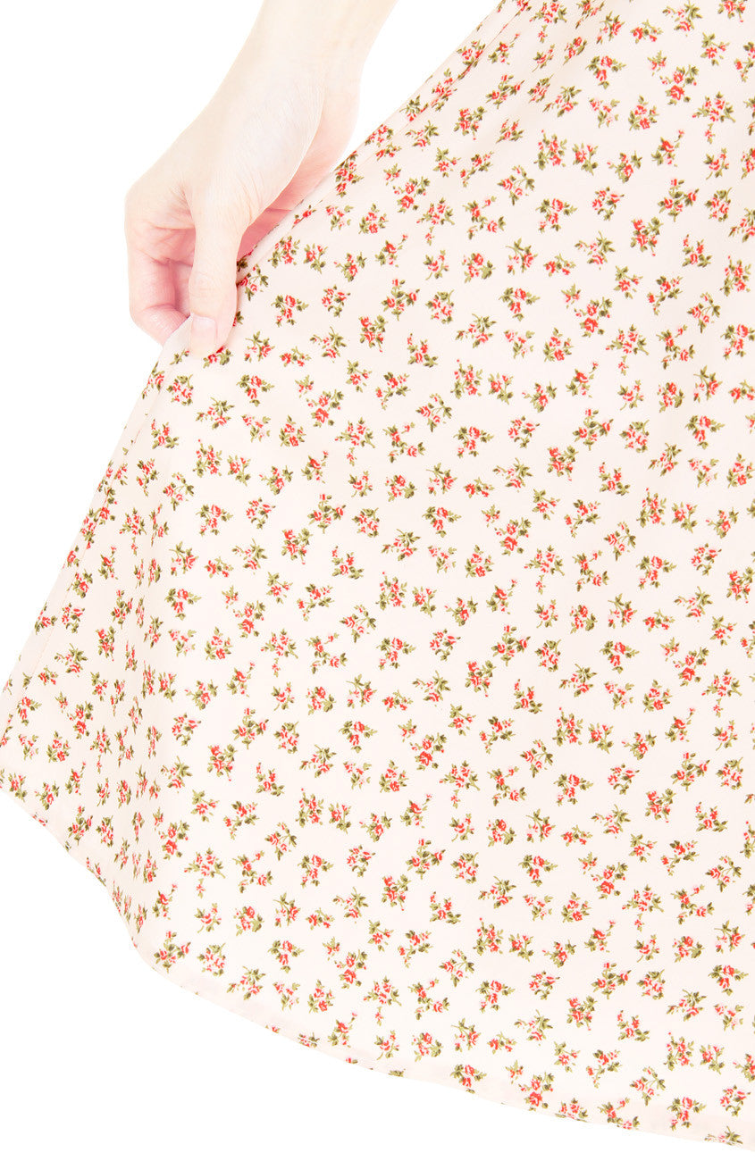 Little Poinsettia Flare Midi Dress