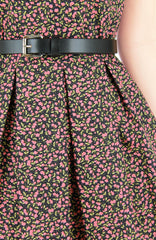 Little Sakura Blooms Flare Dress with Short Sleeves