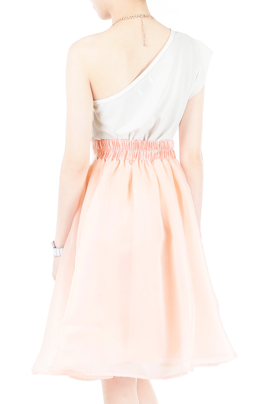 Loveliest Ballet Organza Flare Skirt - Light Peach