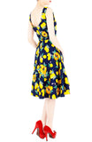 Lucky Lulu Lemon Flare Midi Dress - Midnight Blue
