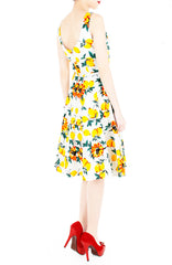 Lucky Lulu Lemon Flare Midi Dress - White