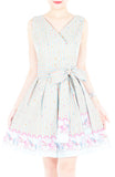 Magical Christmas Carousel Wrap Dress with Belt