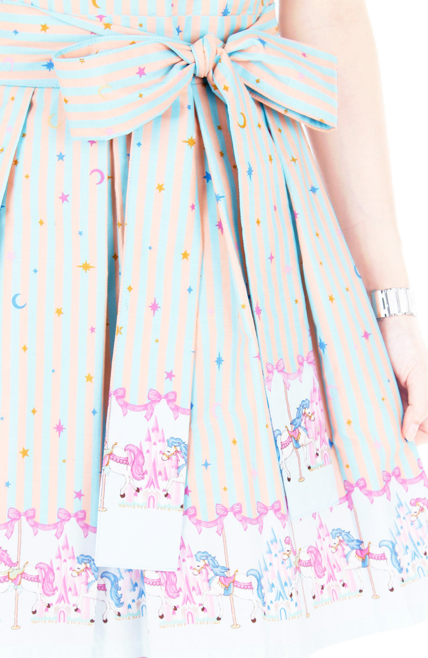 Magical Christmas Carousel Wrap Dress with Belt