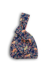 Magnificent Sakura Japanese Prosperity Bag in Symphony Blue - Reversible