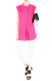 Mandarin Manor Long Blouse - Hot Pink